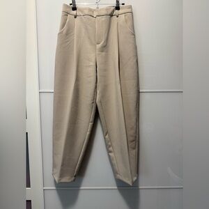 Zara Beige Barrel Trousers